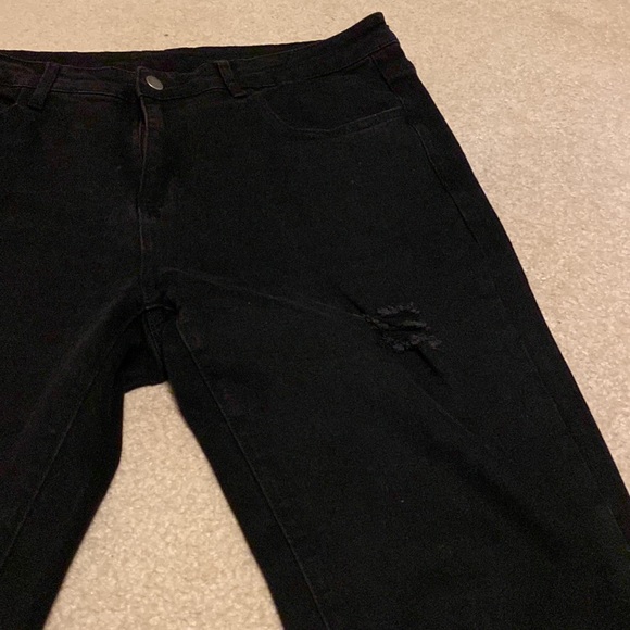 Black Distressed Jeans - Picture 4 of 5